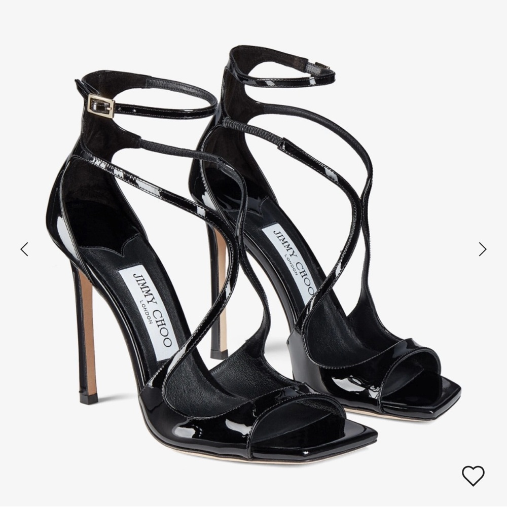Jimmy Choo Glossy Black Strappy Heels